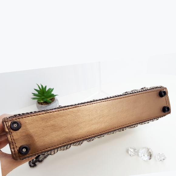 Vintage🔥Metal Geo Mesh Sequin Evening Bag|Shoulder Bag☆Handbag - Picture 10 of 12